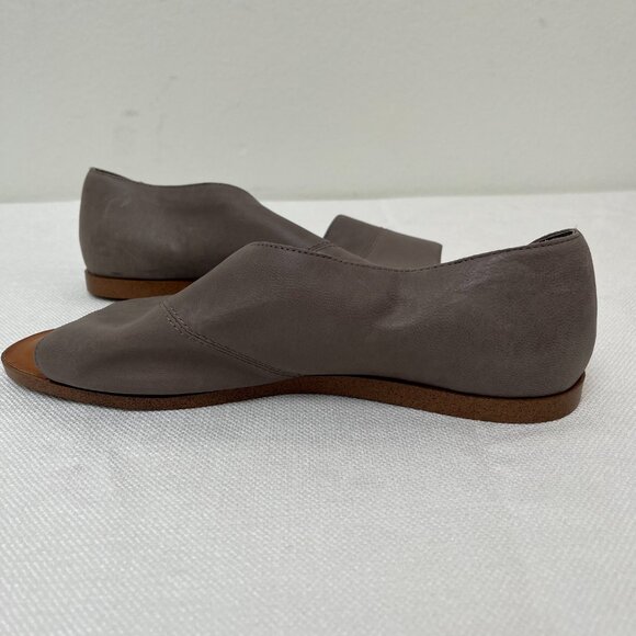 Sole Society Colvan Gray Cut Out Flats Sandals Open Toe Leather Shoe Women's 9 - Picture 6 of 12